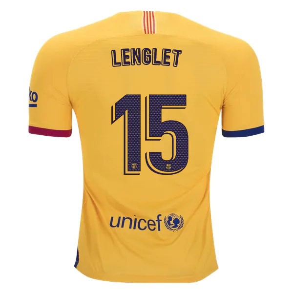 Camiseta Barcelona NO.15 Lenglet 2ª 2019 2020 Amarillo